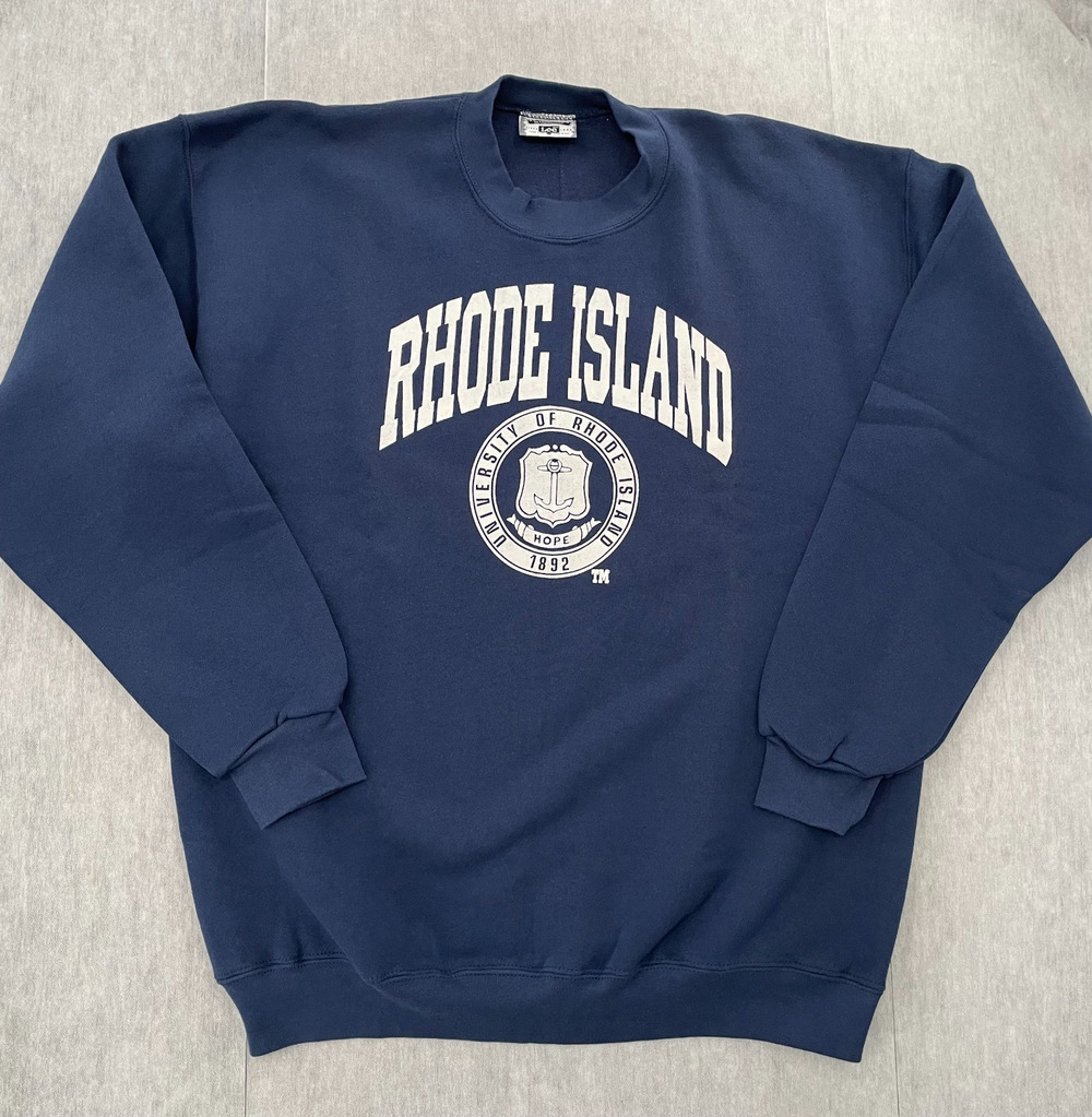 VINTAGE University of Rhode Island Sweater Adult XL Blue Pullover Fleece Men 90s